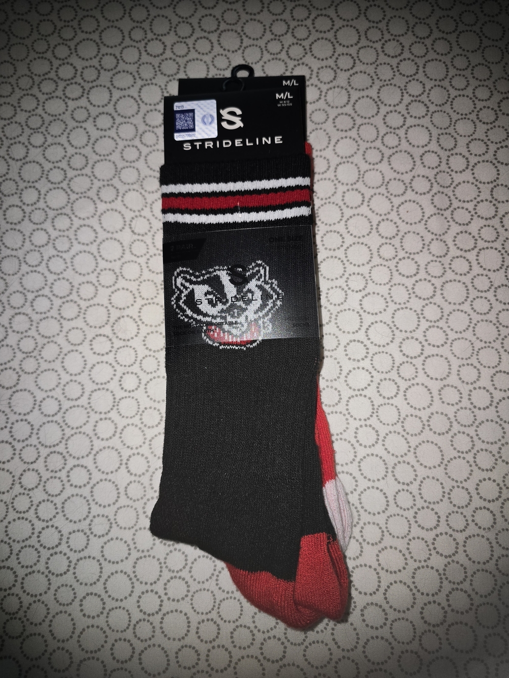 Wisconsin/Bucky Badger 2 Pack Crew Socks